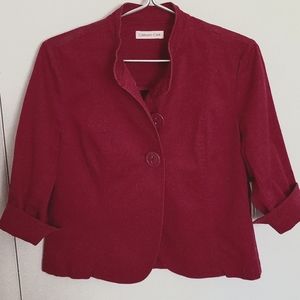 Coldwater Creek Jacket.  Burgundy.  Petite 8. Cotton/Spandex. NWT
